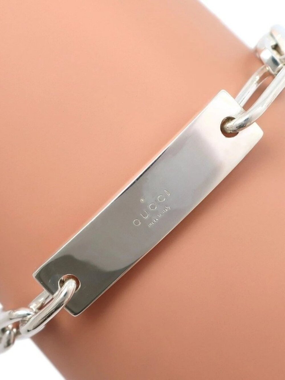 GUCCI With Logo Bracelet Silver925 19.8g unisex
